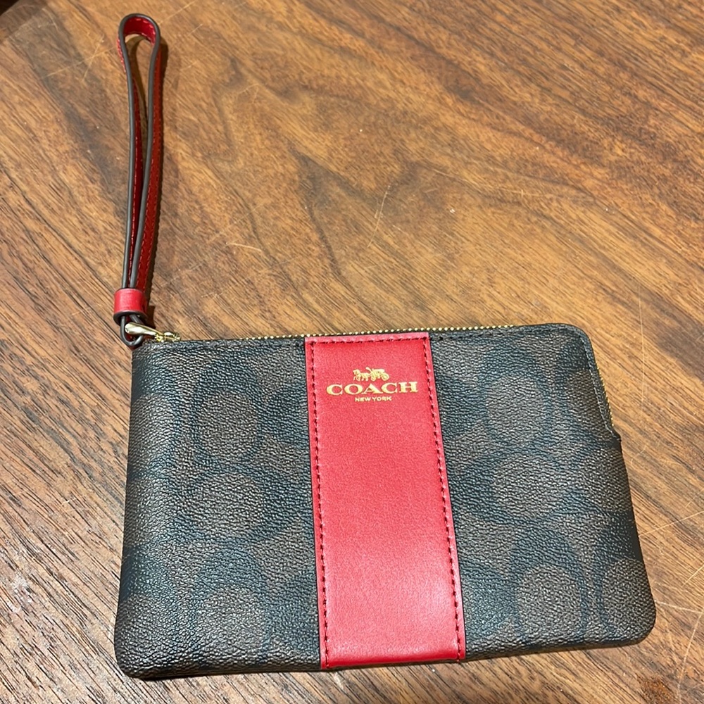 Coach Corner Zip Wristlet - Picture 1 of 5